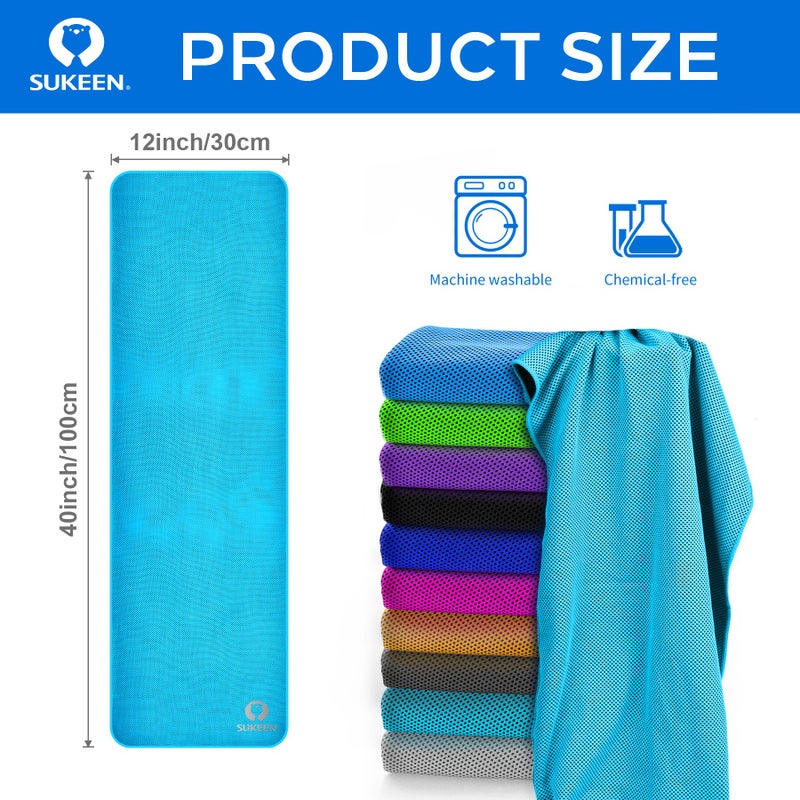 Sukeen Cooling Towels(40"x12") for Neck & Head, Soft Breathable Chilly Towel for Yoga, Golf, Gym, Camping, Running, Workout & More Activities - Image 2